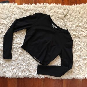 CHARLOTTERUSSE: Black long sleeve crop top